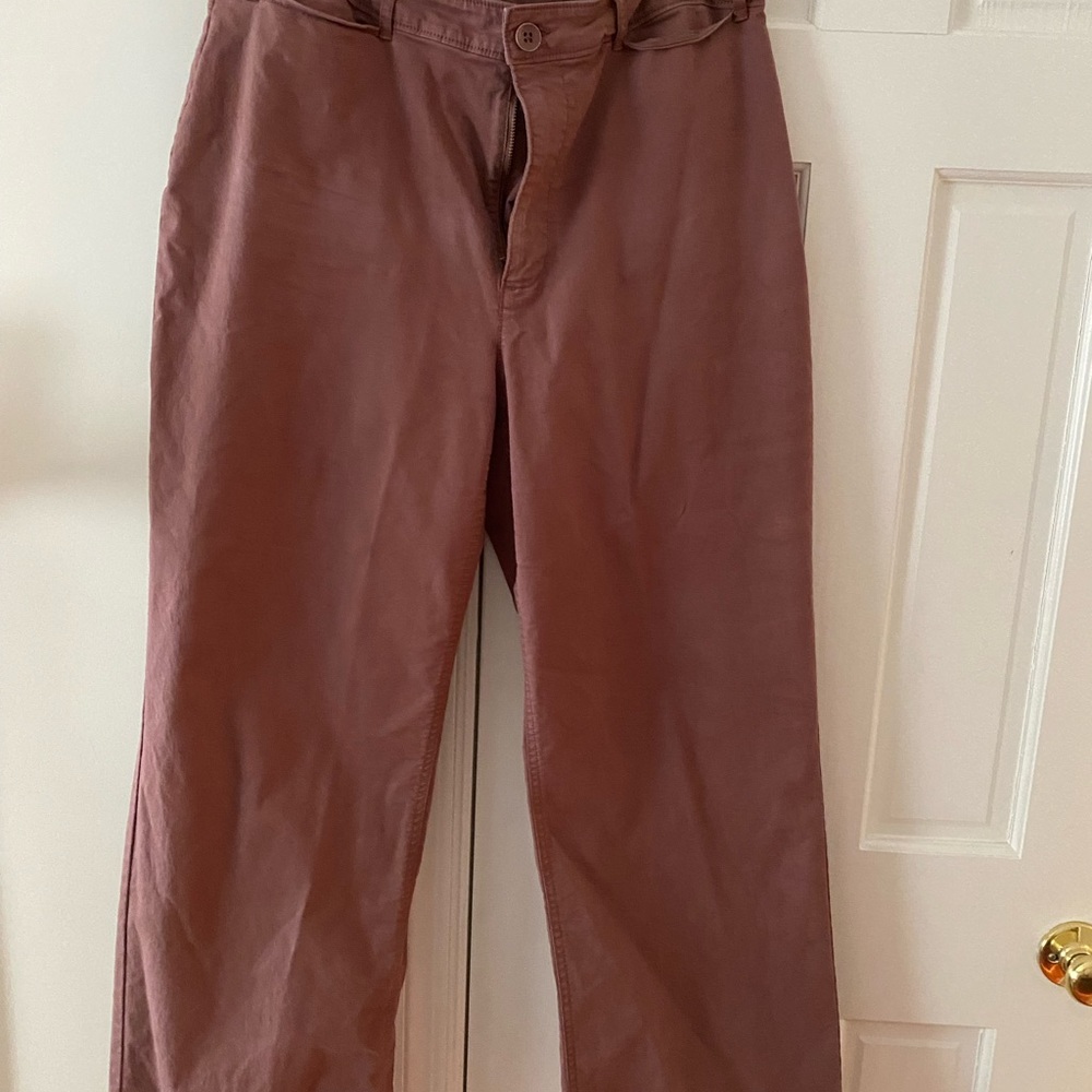 High rise wide leg pants